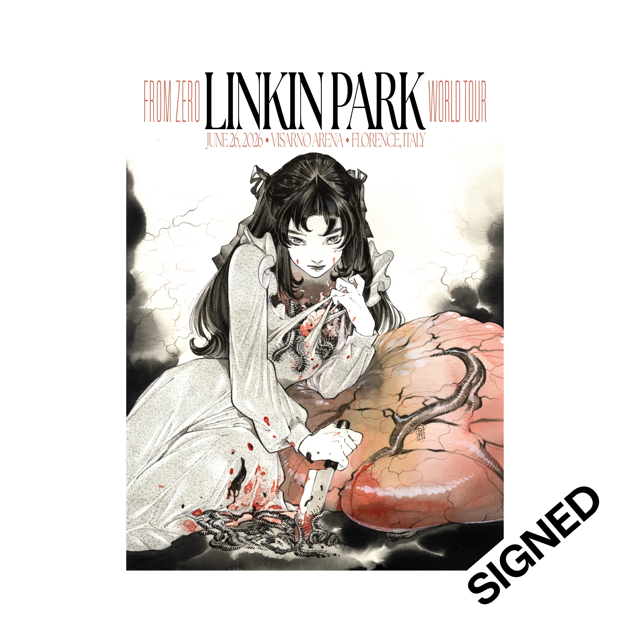 FZ 2026 Tour Florence Signed Poster (June 26th) - Peach Momoko